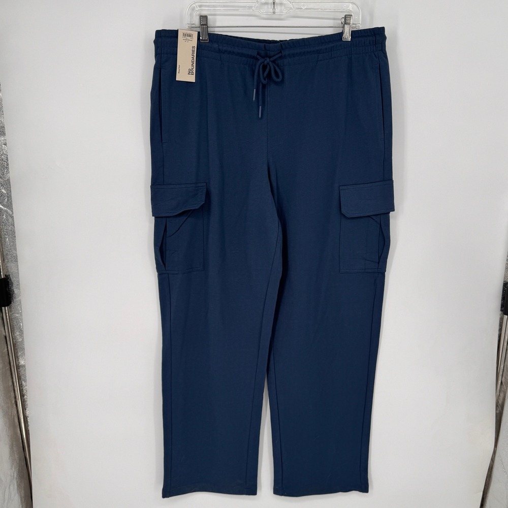 No Boundaries‎ Sleep Cargo Pant Mens L Navy Dust New Cotton Blend Drawstring
